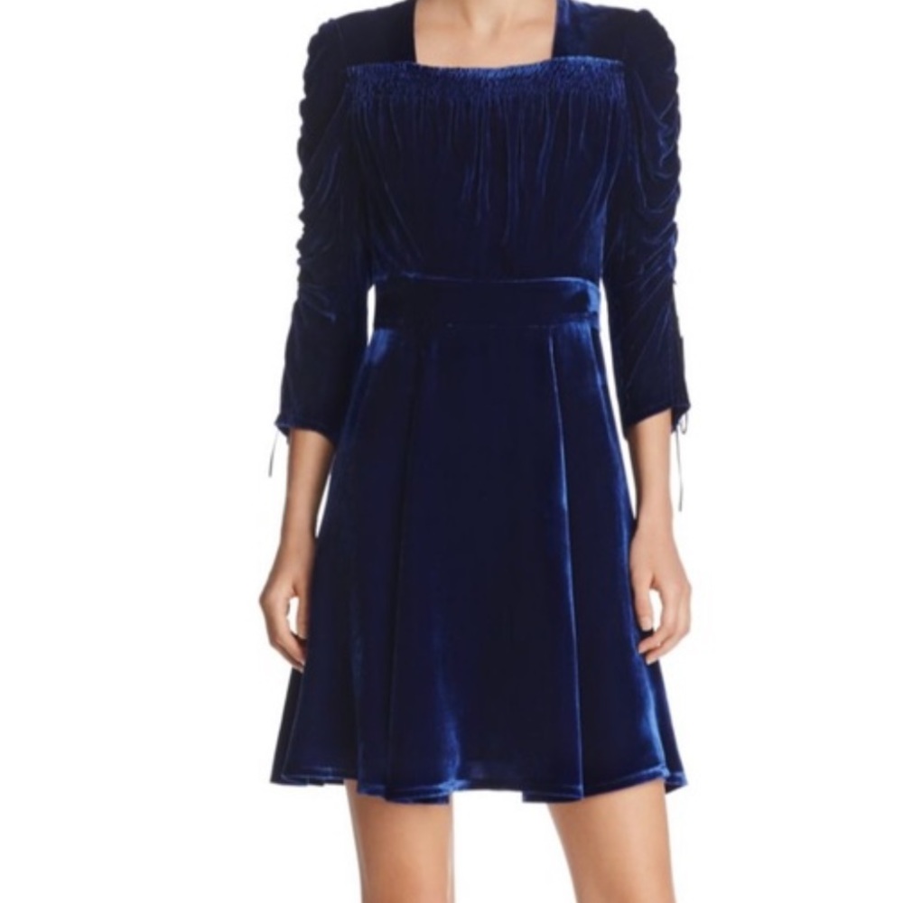 NWOT The Kooples Bliss Velvet Dress in Blue